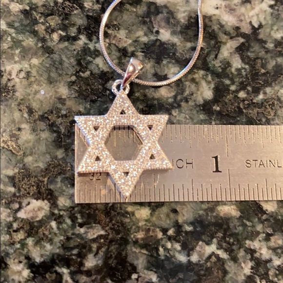 ✡️ Sterling silver Star of David CZ 2pc Necklace - Picture 7 of 8